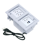 Caixa De Tomada 4 Blocos Embutir 3 Tomadas 20a 2 Usb 9.0a Bra