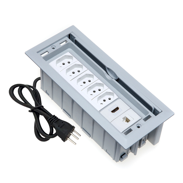 Caixa De Tomada 7 Blocos Embutir 5 Tom 20a 1 Hdmi 1 Rj45 Cz