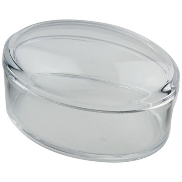 Caixa De Vidro Oval Em Acrilico- 13x9x7 Cm