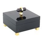 Caixa Decorativa Com Alca De Pedra 15cm X 15cm X 12cm