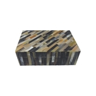 Caixa Decorativa De Madeira E Resina Com Tons De Bege  Marro