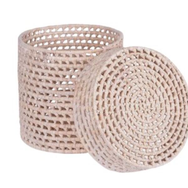 Caixa Decorativa Em Fibra Natural Grande 21x22cm