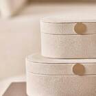 Caixa Decorativa Em Mdf Com Revestimento Em Pu Bege 23 5cm 18