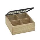 Caixa Decorativa Porta Chá Em Mdf C/ 4 Divisórias