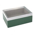 Caixa Decorativa Verde De Madeira E Tampa De Acrilico