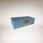 Caixa Decorativas Conforto Azul E Dourado P