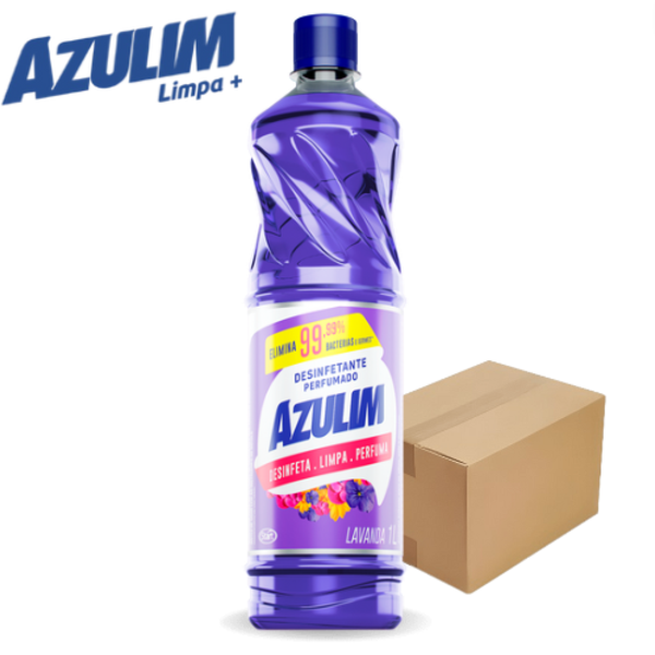 Caixa Desinfetante Azulim Lavanda 1litro Atacado C/12 Un