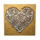 Caixa Em Mdf Com Tampa Trabalhada A Laser Coração Buquê Cru D