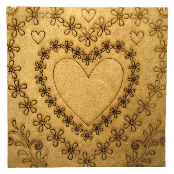 Caixa Em Mdf Com Tampa Trabalhada A Laser Coração Riscado Cru