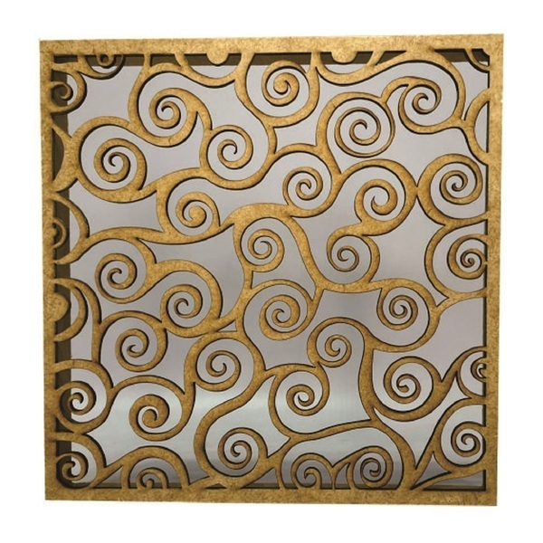 Caixa Em Mdf Com Tampa Trabalhada A Laser Espirais Cru C 16x1