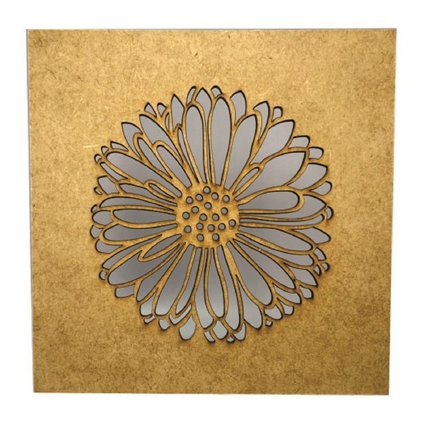 Caixa Em Mdf Com Tampa Trabalhada A Laser Gérbera Cru C 16x16