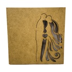 Caixa Em Mdf Com Tampa Trabalhada A Laser Noivos Beijo Cru C