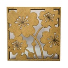 Caixa Em Mdf Com Tampa Trabalhada A Laser Sakura Cru A 8x8cm