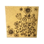 Caixa Em Mdf Flores Doodle Cru 21x21x8cm - Decorss
