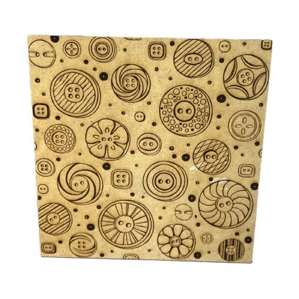 Caixa Em Mdf Tampa Encaixe Botões Cru 15x15x5,5cm - Decorss