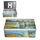 Caixa Lata Para Chá Van Gogh "the Seine With The Pont De La G