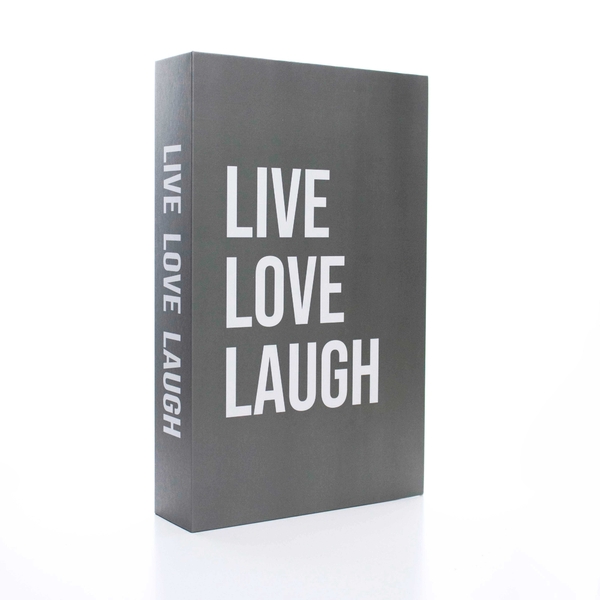 Caixa Livro Cinza "live Love Laugh" 27x17 Cm - D'rossi