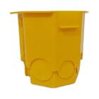 Caixa Luz Plástica Sextavada Dupla Fundo Fixo Amarela 3" - Ge