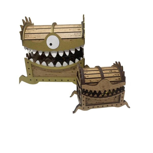 Caixa Mdf 3d Formato: Baú Monstro Pequeno