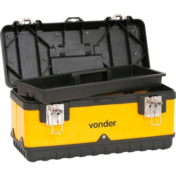 Caixa Metálica Para Ferramentas Baú 380x160x180mm Com Bandej