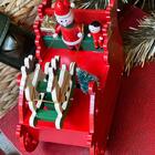 Caixa Musical Carruagem Papai Noel Decoração Natal 15x8x9cm