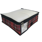 Caixa Organiza Roupa De Cama Tam P Nylon Pvc Xadrez Vm