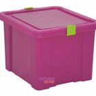 Caixa Organizadora 30l Verde Basic Rosa