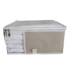 Caixa Organizadora Anti Mofo Tam M Nylon Pvc Creme Luxo