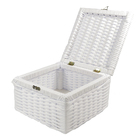 Caixa Organizadora Baú Branco Fibra Sintetica C/ Fecho