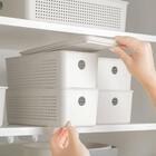 Caixa Organizadora Com Tampa 27x12x10cm Bege Cesto Flow 3l Ou