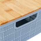 Caixa Organizadora com Tampa Plástico e Bambu Azul 4L 10,5x18,5x24 cm Oikos