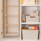 Caixa Organizadora Plástico Branco com Tampa de Bambu 18L 22,4x29,5x35,3 cm Oikos