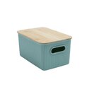 Caixa Organizadora Com Tampa De Bambu Canelada - Oikos Verde