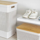 Caixa Organizadora Com Tampa De Bambu Kit Cestos Organizadore