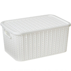 Caixa Organizadora Com Tampa Decor 2,8 Litros Trama Branca