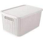 Caixa Organizadora Com Tampa E Aba 4,7l Em Trama Bpa Free