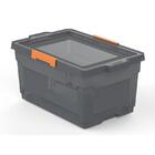 Caixa Organizadora Com Tampa E Rodas Em Plastico 60 Litros Fu