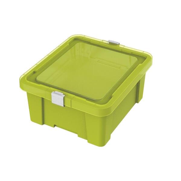 Caixa Organizadora Com Tampa Em Plastico Kids 17litros Verde
