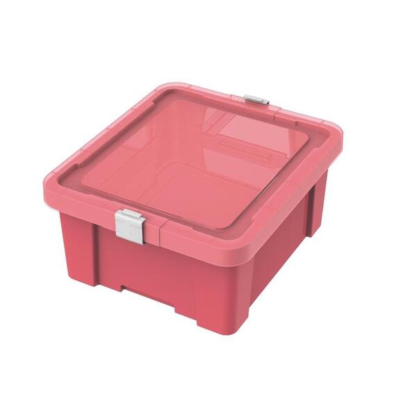 Caixa Organizadora Com Tampa Em Plastico Laundry 17litros Ros