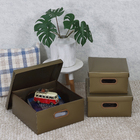 Caixa Organizadora com Tampa Plástico Dourado 25x25x15cm Protêa