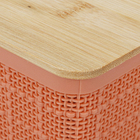 Caixa Organizadora com Tampa Plástico e Bambu Terracota 4L 10,5x18,5x24 cm Oikos