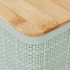 Caixa Organizadora com Tampa Plástico e Bambu Verde Sálvia 4L 10,5x18,5x24 cm Oikos