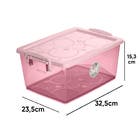 Caixa Organizadora Com Trava 7,5 L Rose