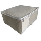 Caixa Organizadora Com Zíper Tam G Nylon Pvc Creme Luxo