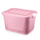Caixa Organizadora Container 80 Trava/roda Plasnorthon - Rosa