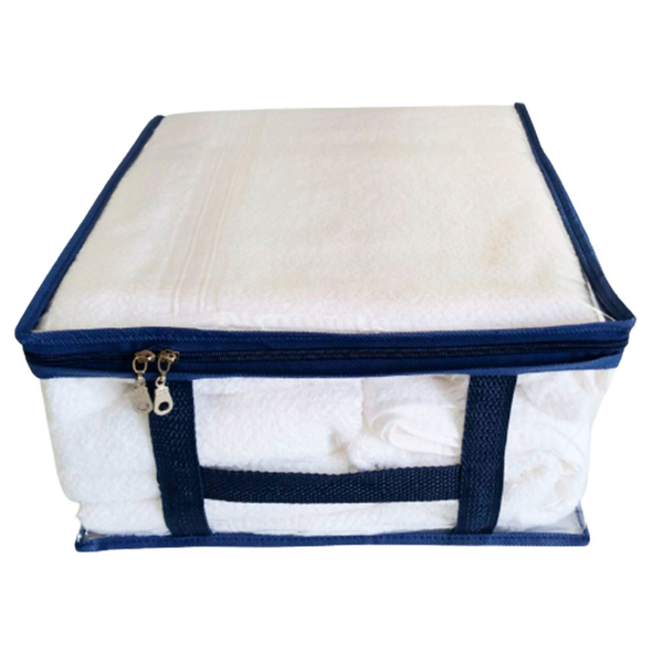 Caixa Organizadora Contra Umidade Tam M Pvc Cristal Azul