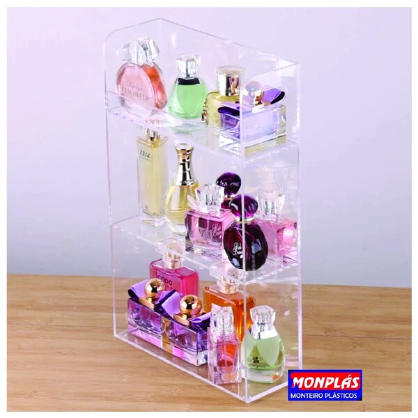 Caixa Organizadora Cosméticos Em Acrílico Cristal 4mm 25x9x40