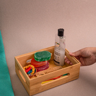 Caixa Organizadora de Bambu Empilhável Vazada 23,5x16x9 cm Oikos