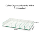 Caixa Organizadora De Vidro 6 Divisórias Porta Condimentos