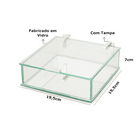 Caixa Organizadora De Vidro Com Tampa Abre Fácil Multiuso